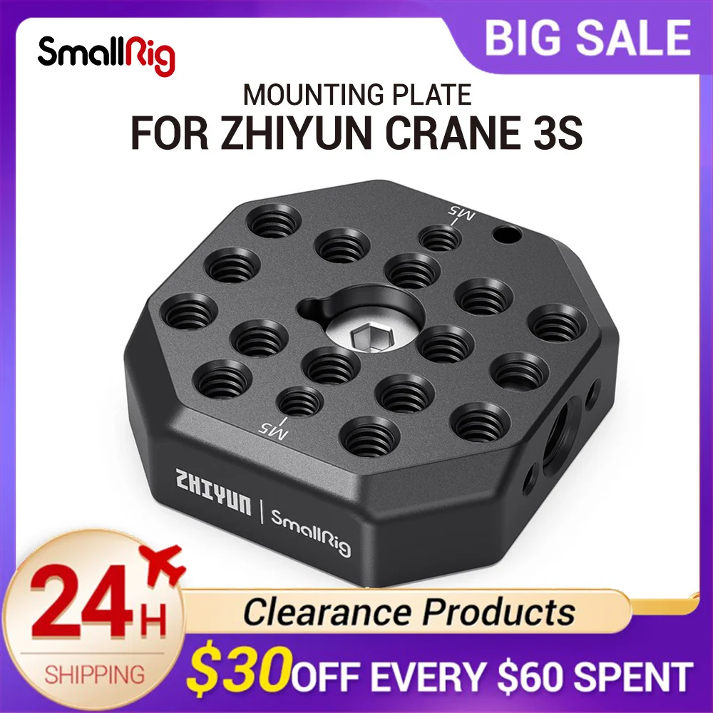 

Монтажная пластина SmallRig для камеры ZHIYUN CRANE 3S, Ручной Стабилизатор с резьбовыми отверстиями 1/4 3/8