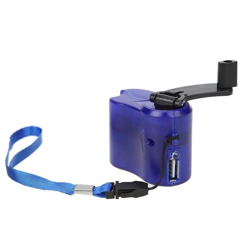portable 1 piece usb phone emergency charger camping hiking edc outdoor sports hand crank travel charger camping free global shipping