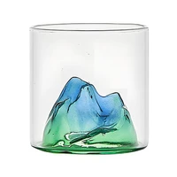 handmade mountain body cups chinese transparent cup coffee whiskey glass water mug colored glass cups commercial cup gifts box