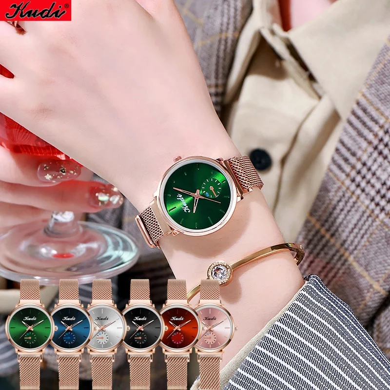 

Роскошные простые женские часы модный дизайн с магнитным сетчатым ремешком женские кварцевые часы спортивные для девочек