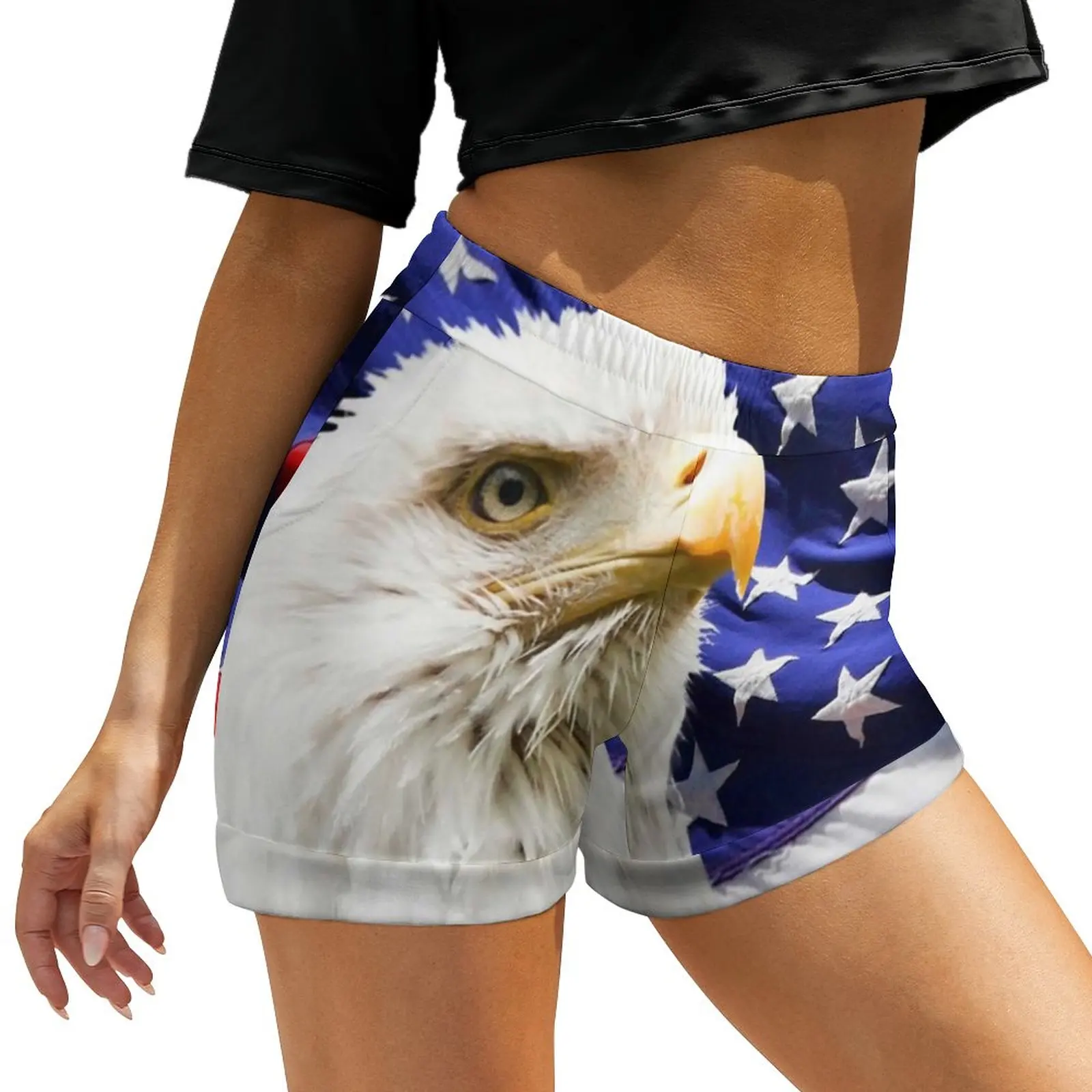 

Шорты с американским лысовым флагом и орлом, шорты с рисунком в виде спирта и звезд, летние уличные брюки большого размера 2XL 3XL