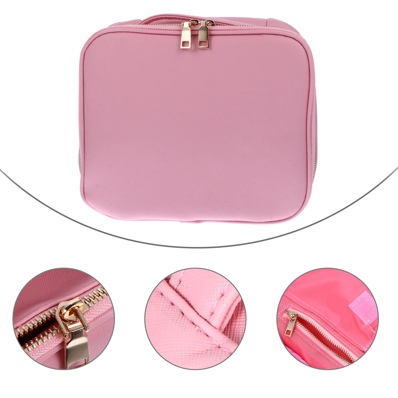 

1pc PU Leather Large Capacity Waterproof Cosmetic Pouch Toiletry Pouch