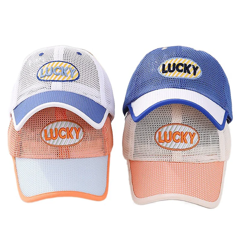 

2023 New Baby Boys Baseball Cap Spring Summer Mesh Breathable Sun Caps for Girls Fashion Letter Adjustable Children Hat 5 Colors