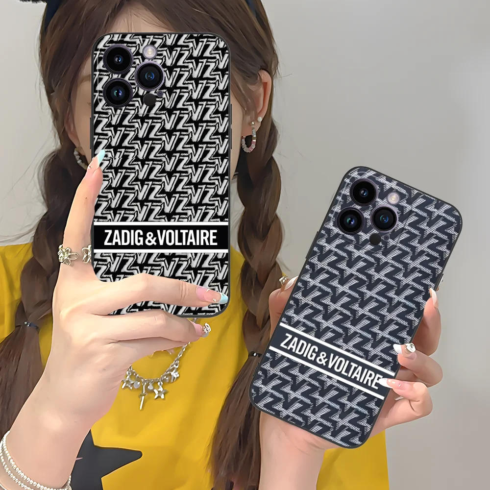 Чехол для мобильного телефона Z-Zadig-S iPhone 16 15 14 13 12 11 X XR XS 8 7 Pro Max Plus Mini черный чехол