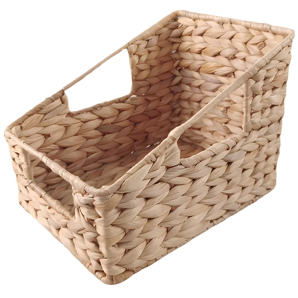 

Rustic Style Woven Basket Household Hyacinth Woven Holder Dining Table Decorative Storage Case