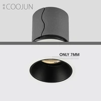 coojun led embedded spotlight cob 7w 12w anti glare trimless aluminum recessed downlight for home hotel villa wall washer lamp