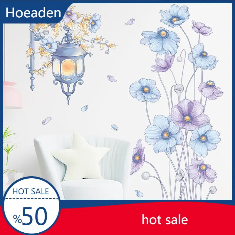 

Fresh and elegant stickers flowers and plants stickers purple self-adhesive stickers