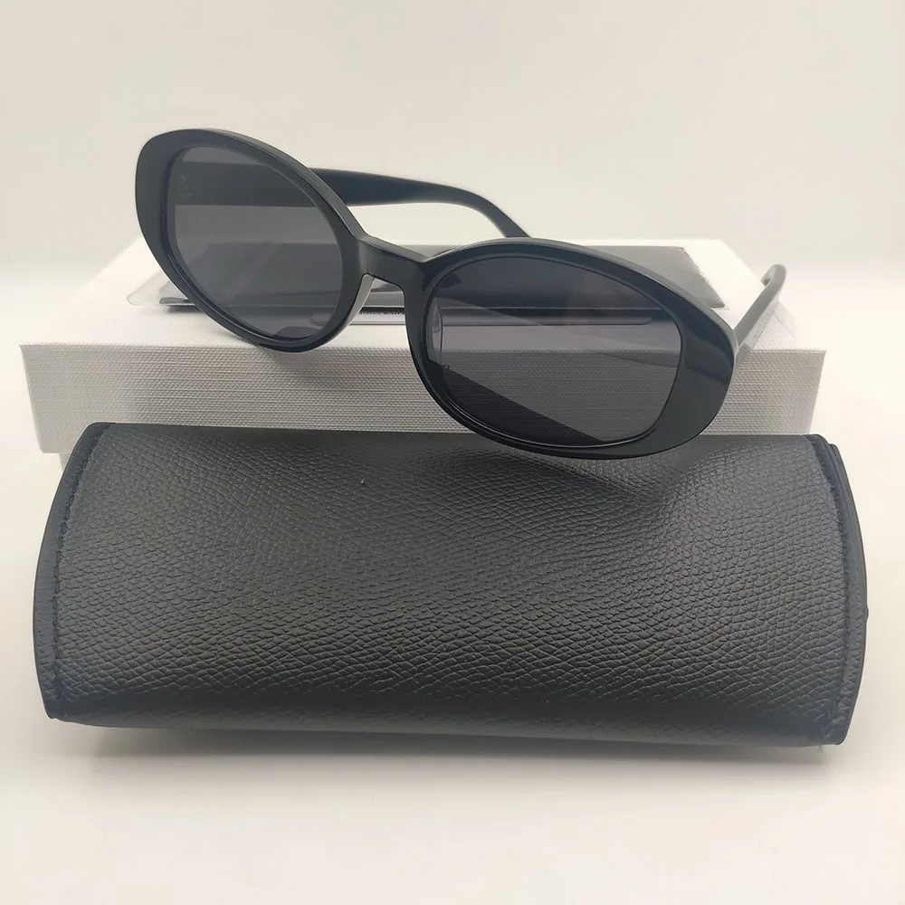 

Sale 2022 Oval Black Acetate Girl Sunglasses Steampunk Ladies Sunglasses Brand Designer For Women Sun Glasses Oval Sunglasses