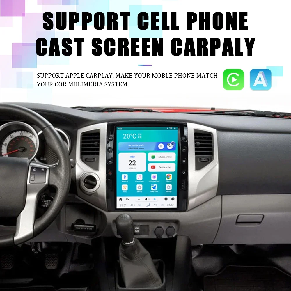 

Автомагнитола на ANDROID, мультимедийный плеер с GPS-навигацией для TOYOTA Tacoma HILUX 2005-2015, автомагнитола, Автомагнитола для carplay, автомагнитола