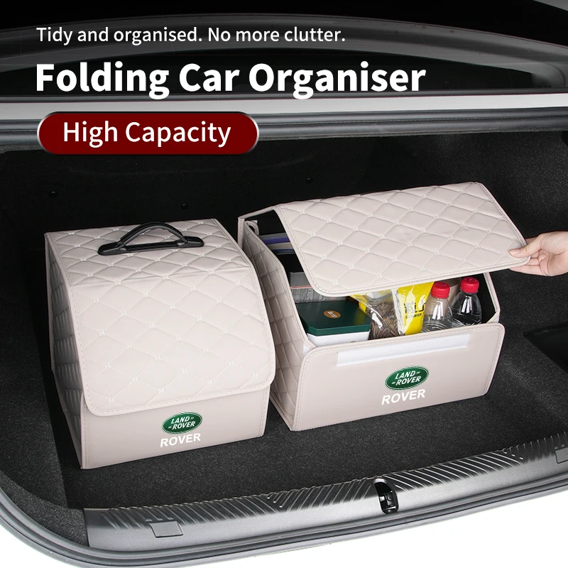Car Boot Lattice Storage Box Clutter Handle Organiser For Land Rover Freelander 2 L2 LF Discovery 3 4 L319 L462 Range Evoq
