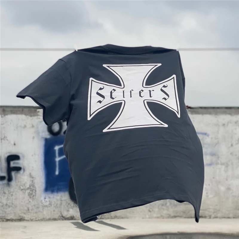 Футболка Askyurself 22SS для мужчин и женщин винтажная тенниска с перекрестными