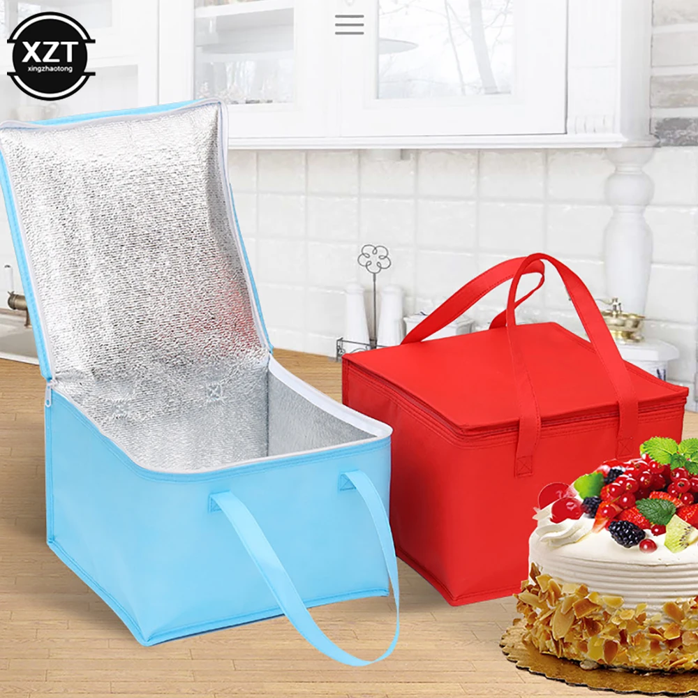 New Insulated Thermal Cooler Bag Cool Lunch Foods Drink Boxes Drink Storage Big Square Chilled Bags Zip Picnic Tin Foil Food Bag