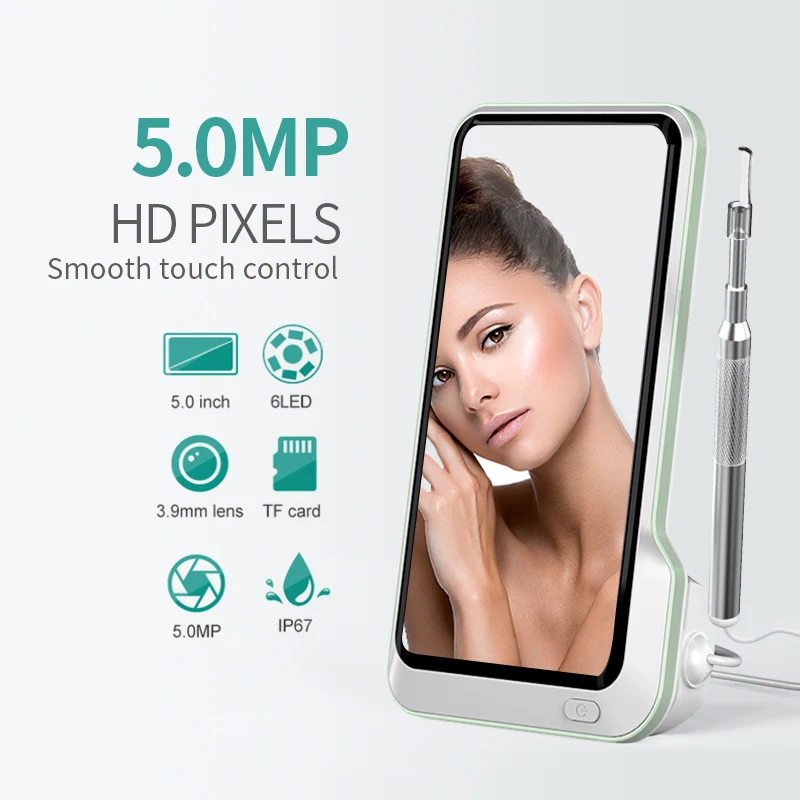 

Портативный Умный видеоотоскоп 3,9 мм, визуальное удаление ушного воска, эндоскоп, камера, водонепроницаемая камера для осмотра носа, комплект камеры с ЖК-экраном