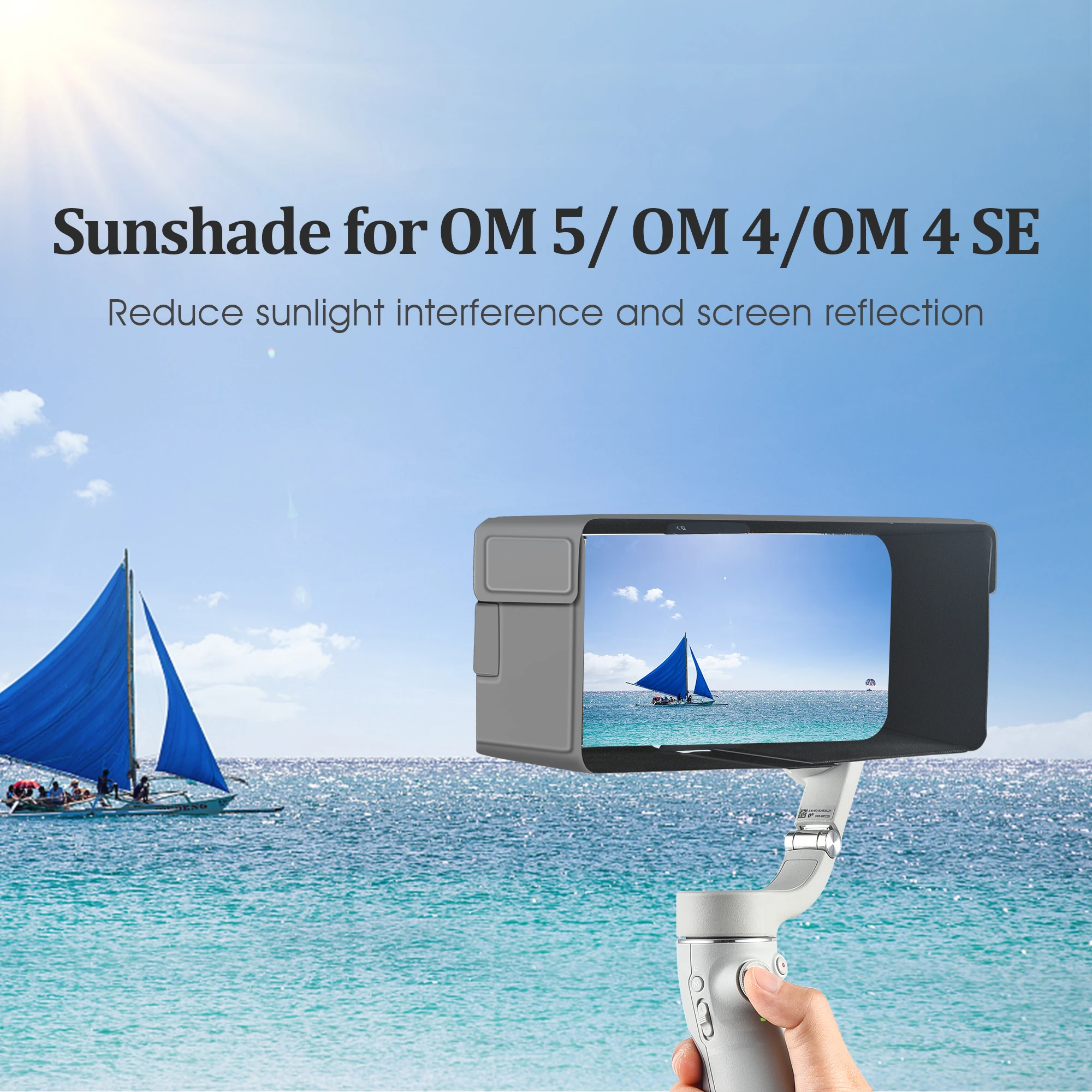 

DJI OM5/OM4/SE Handheld Gimbal Mobile Phone Sunshade PU Magnetic Sun Hood Folding Sunhood for DJI Osmo Mobile 5 4 SE Accessories
