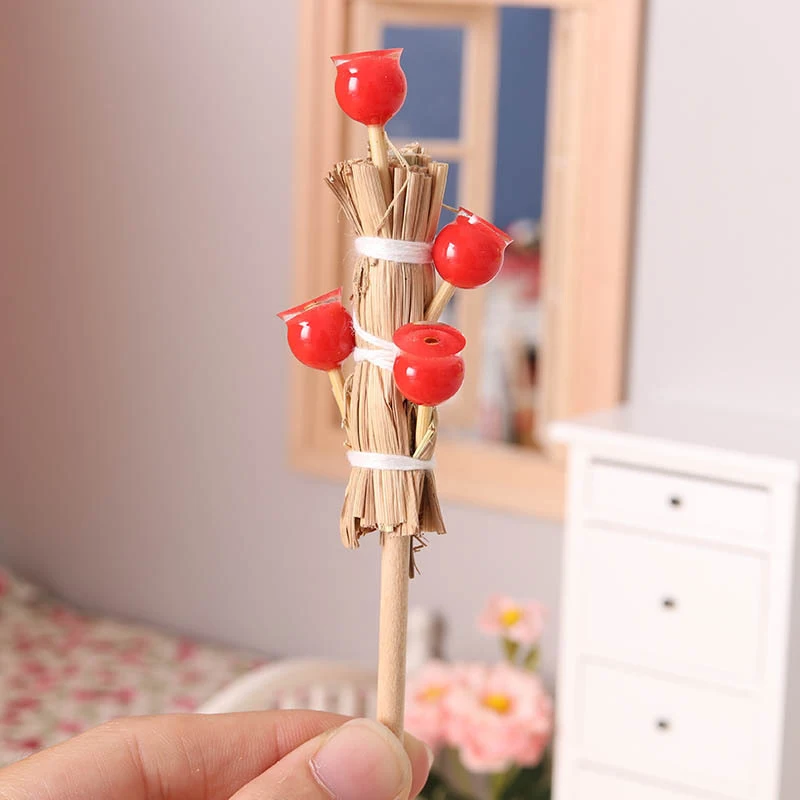 

1:12 Кукольный домик, креативная миниатюрная еда, тыква на палочке, модель еды для кукольного дома, Декор, дети, ролевые игры, игрушки