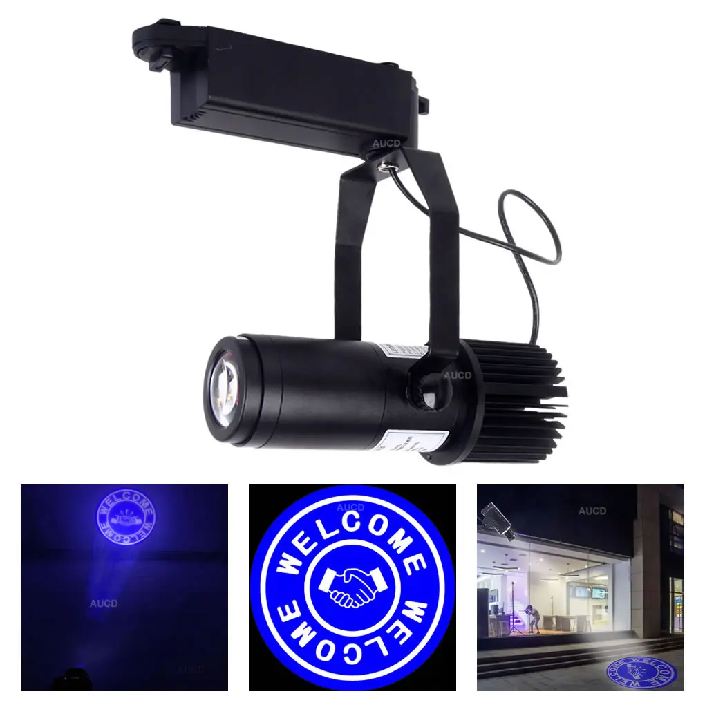 

Welcome Gobo Card + 25W LED HD Zoom AD Projection Track Lamps For DJ Party Disco Show Indoor Logo Advertising Slide Rail Lights