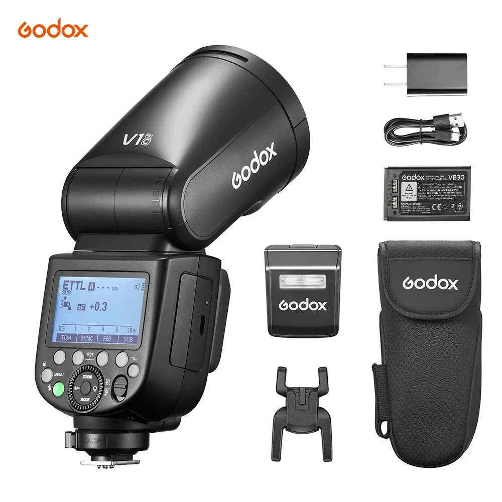 Godox V1 Pro для Canon Nikon Sony Fuji Olympus TTL HSS 1/8000s Li-Ion круглая головка вспышка камеры 2 4G