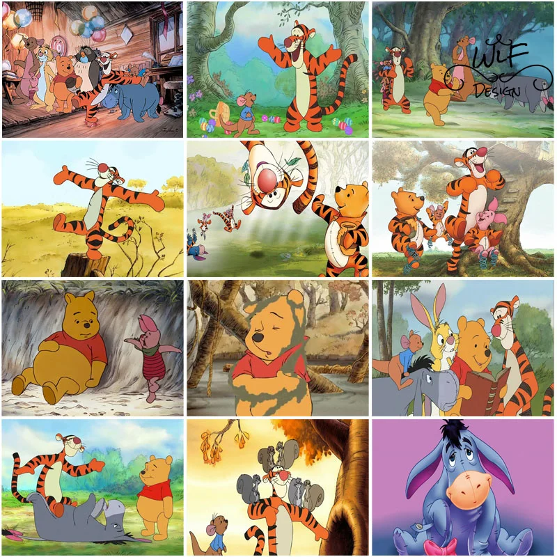 

Disney Animation 5D Diy Winnie The Pooh Friends Diamond Painting Mosaic Full Circle&Square Diamond Cross Stitch Home Decor