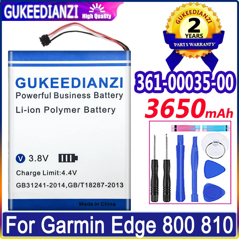 

Запасной аккумулятор GUKEEDIANZI для Garmin Edge 800 810 361-00035-00 361-00035-07 361-00035-03, Оригинальная батарея 3650 мАч