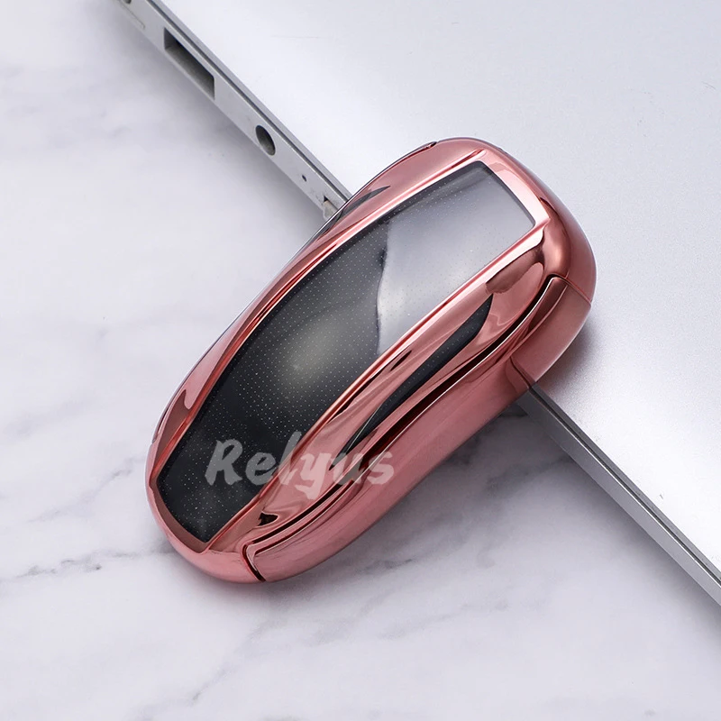 

Plating TPU Car Key Cover Protector Holder Shell for Tesla Model 3 Model S Model X Key Case Fob Auto Accessories