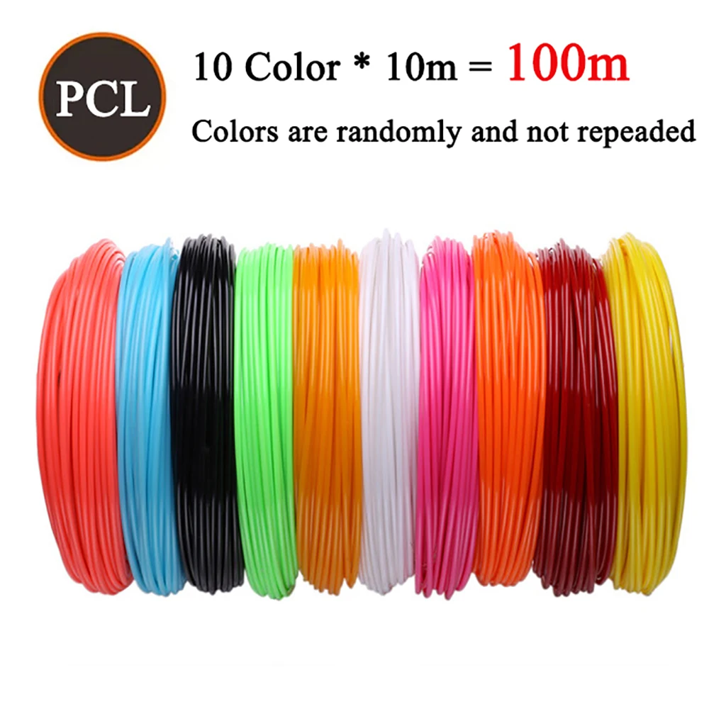 

PCL 3D Filament 100m 1.75mm No Bubbles Blockage Colorful Randomly Printing Materials for 3D Pens Kids Toy
