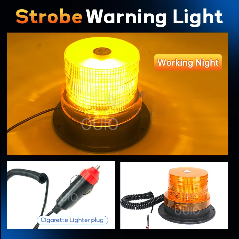 

OUIO LIGHT 5 Inch LED Warning Light 12V 24V Car Emergency Light DOT E9 Signal Flashing Strobe Traffic Vehicle Police Amber Light