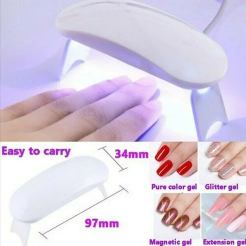 

Mini UV LED Lamp 6W Usb Nail Drying Lamp Machine Portable 3 LED Manicure Lamp Nails Cable Home Use Nail Lamp Desk Drying Nail
