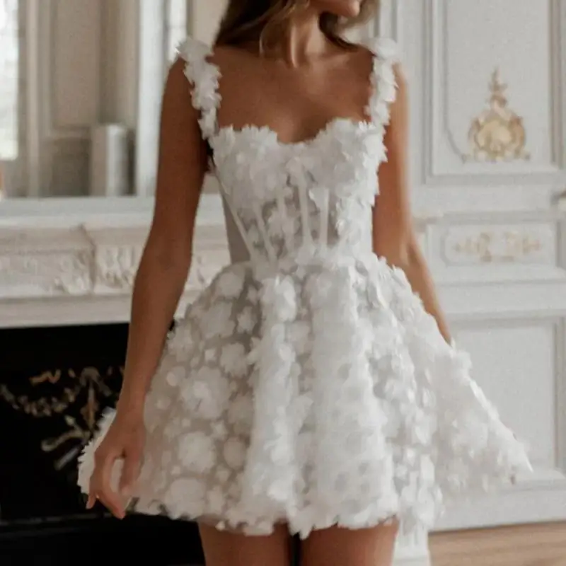 Элегантные сексуальные короткие платья для выпускного вечера с цветочным