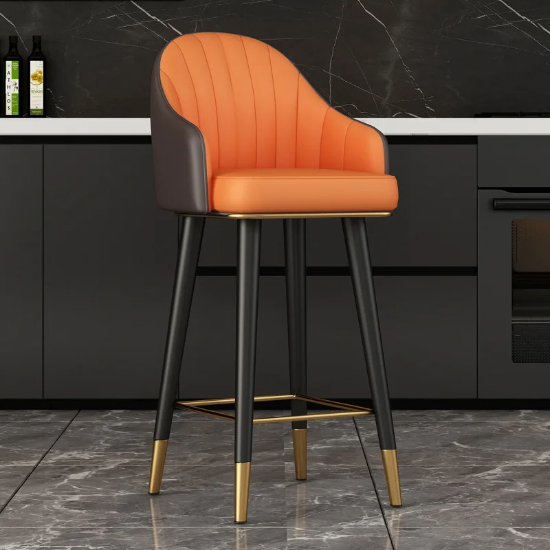 

Stylish Metal Bar Chair Nordic Luxury Restaurant Reception Dinning Chairs Designer Italian Taburete Alto Indoor Furnitures