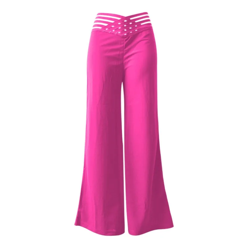 Женские свободные брюки с поясом 2024 стильный дизайн яркие широкие