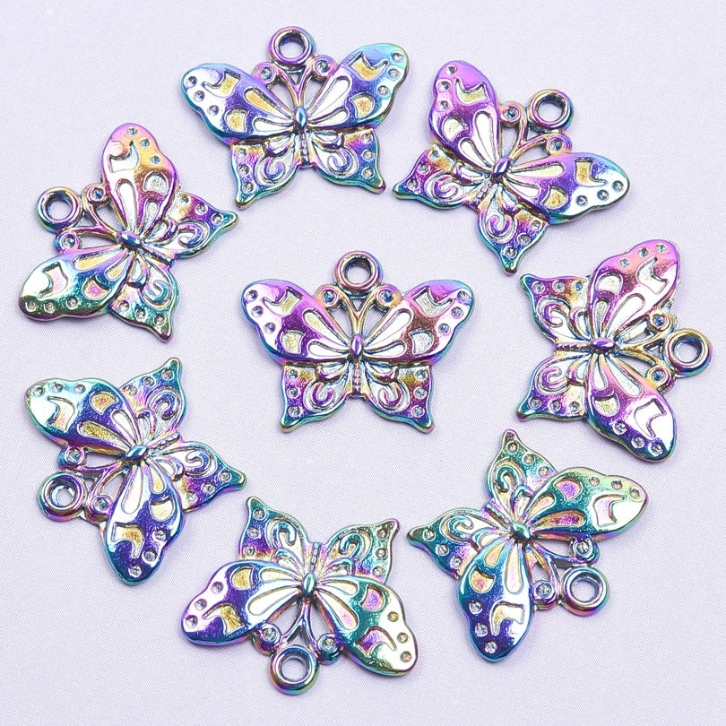 25 шт./лот красота радужного цвета бабочка животное насекомое муха цветок поле