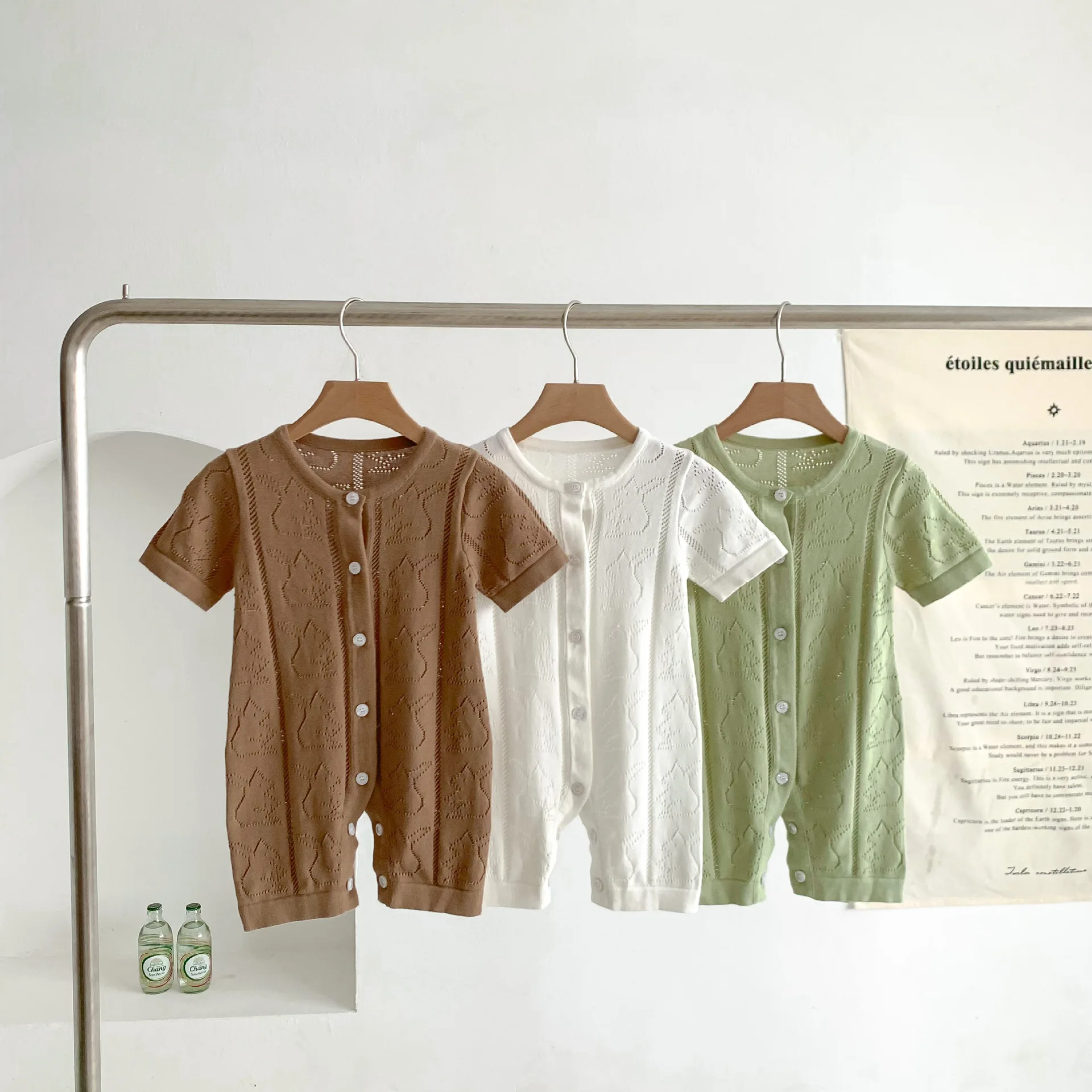 

2023 New Summer Baby Rompers Toddler Thin Hollow Out Knit Jumpsuit Infant Cute One Piece