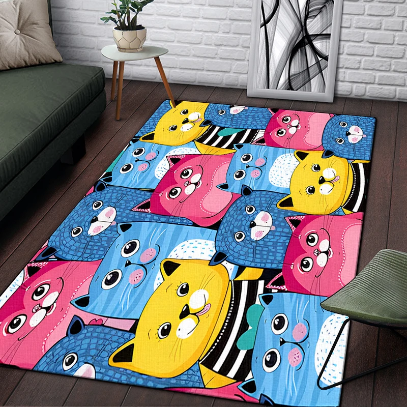 

Cartoon Splicing animals Rug Large,Carpet Rug for Living Room Bedroom Sofa Decoration,Doormat Kitchen Non-slip Floor Mat picnic