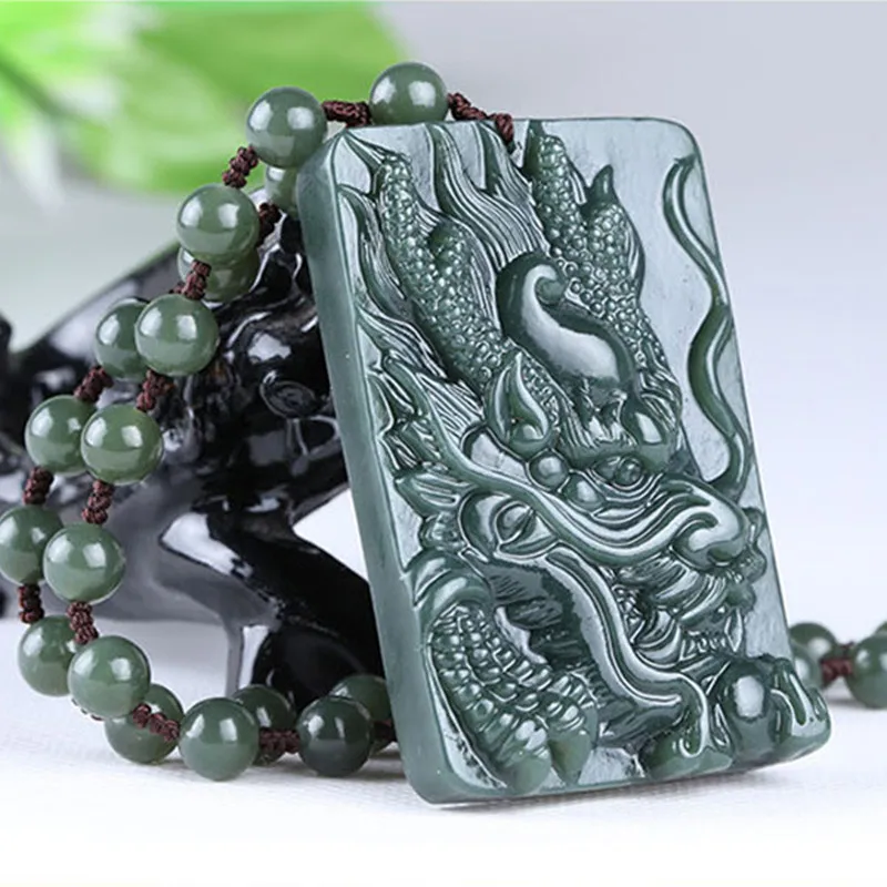 

Xinjiang Hetian Jade Jade Jade Jade Dragon Pendant Men's Dragon World Joker Pendant