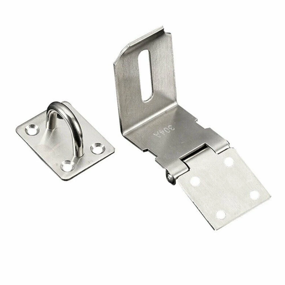 

3inch/4inch/5inch Stainless Steel Padlock Clasp Gate Hasp Staple Door 90 Degrees Latches Lock Shed Latch Household Burglar-proof