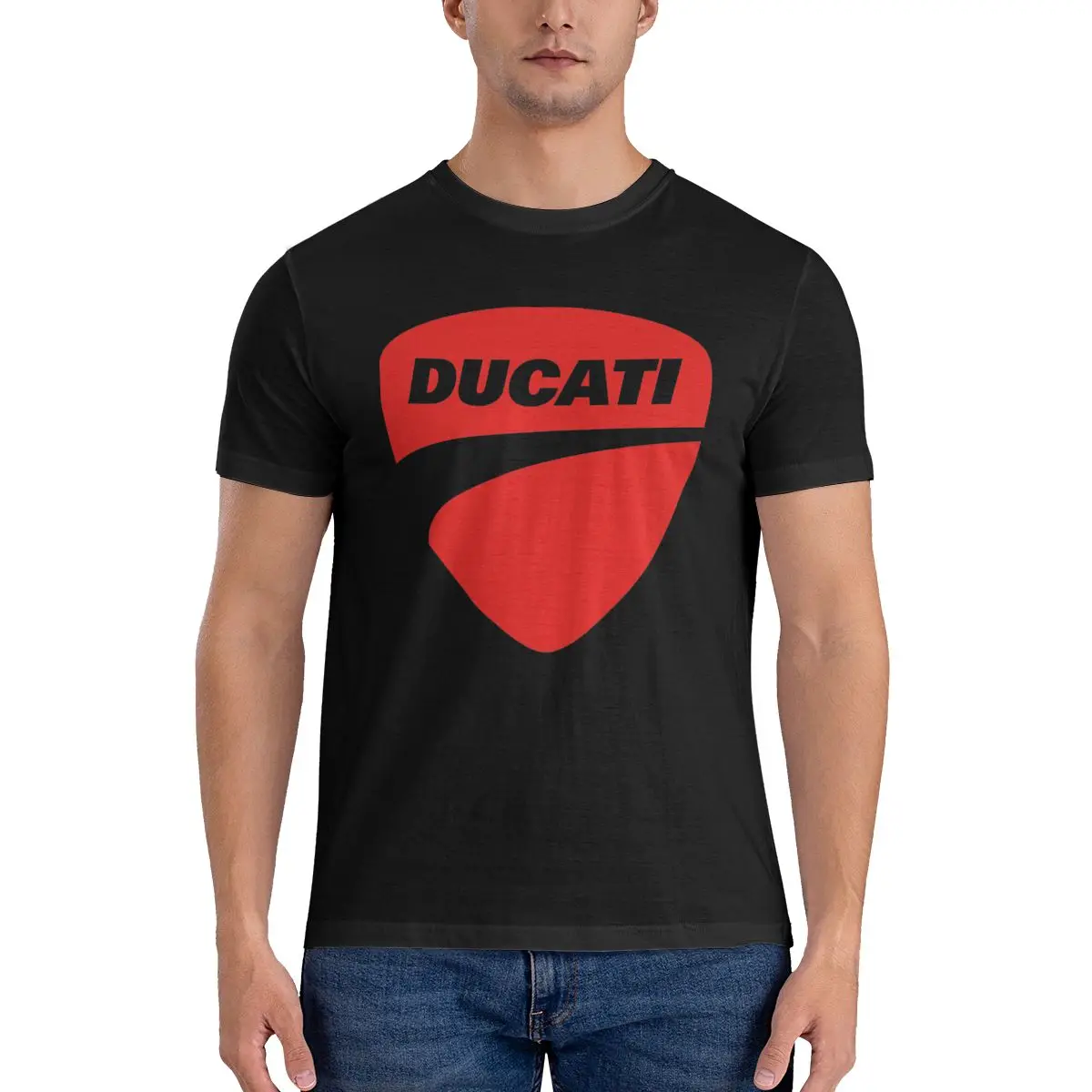 

Модная футболка Ducati с принтом, Хлопковая мужская футболка, мужские топы, забавная футболка с коротким рукавом