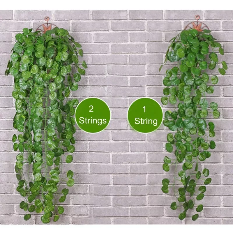 

New 90cm Green Artificial Leaves Plants Vine Wedding Party Home Garden Fence Decoration Rattan Wall Hanging Creeper Ivy Garland