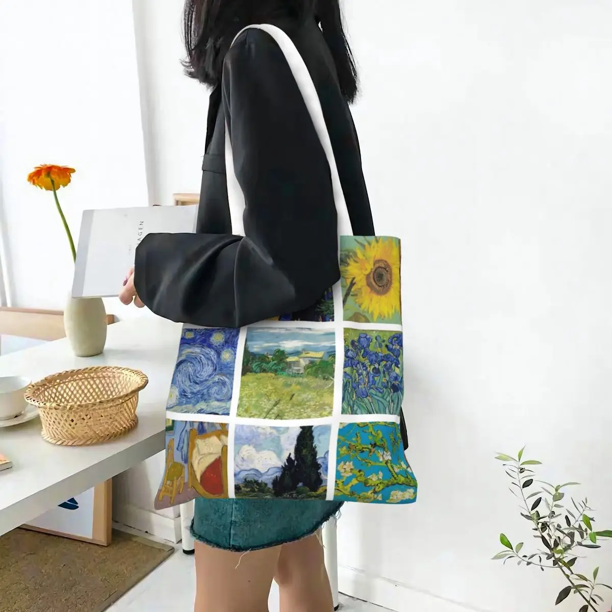 Унисекс Ван Гог коллаж искусство подарок сумки-тоут женская сумка