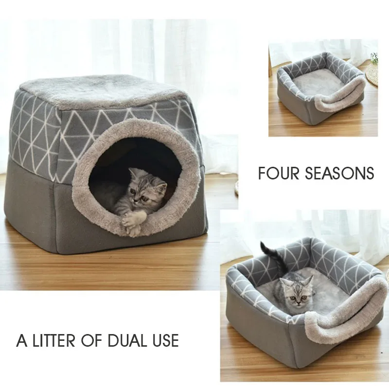 

Pet bed for dog and cat soft nest bed cave cat house sleeping bag mat mat tent pet winter warm cozy bedding cat supplies