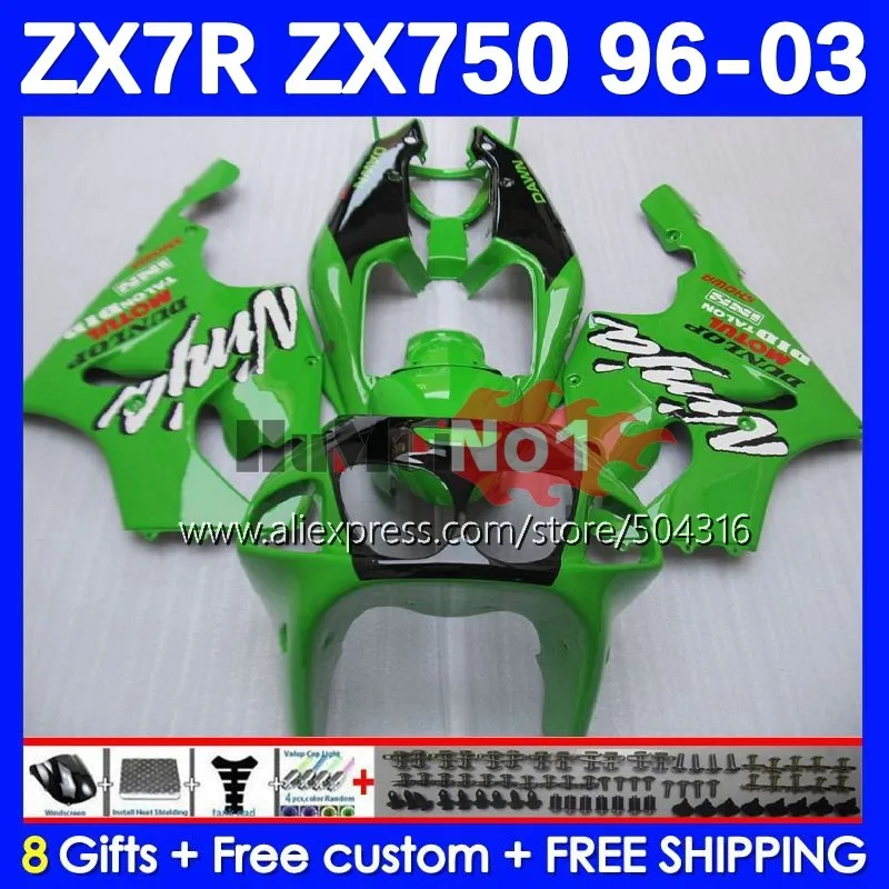 

Корпус для KAWASAKI NINJA ZX 7R 7 R ZX-750 52MC.11 ZX750 ZX-7R ZX7R 1996 1997 1998 1999 2000 2001 2002 Обтекатели глянцевый зеленый