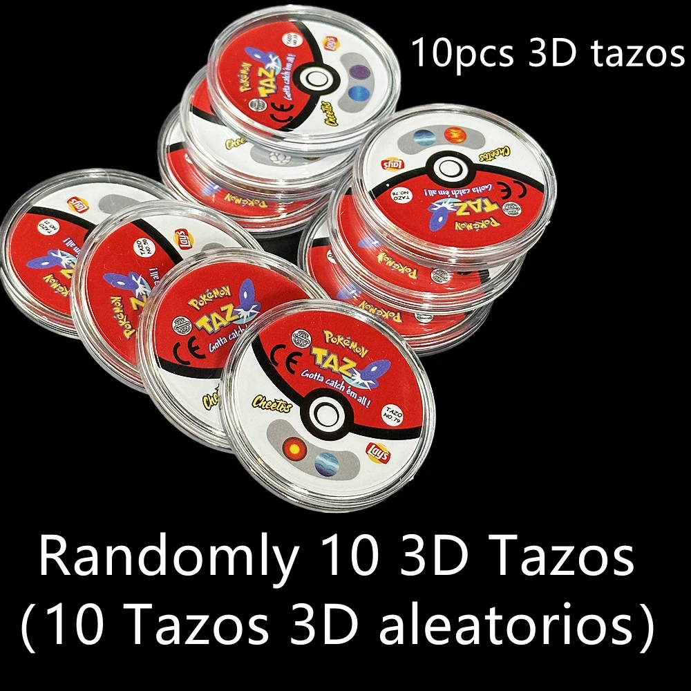 

Pokemon Tazos 3D 10/81pcs/Set Pokemon Pogs Round Card Trainer Collection Game Cards Cheetos Chipitaps 1st Edition Gift