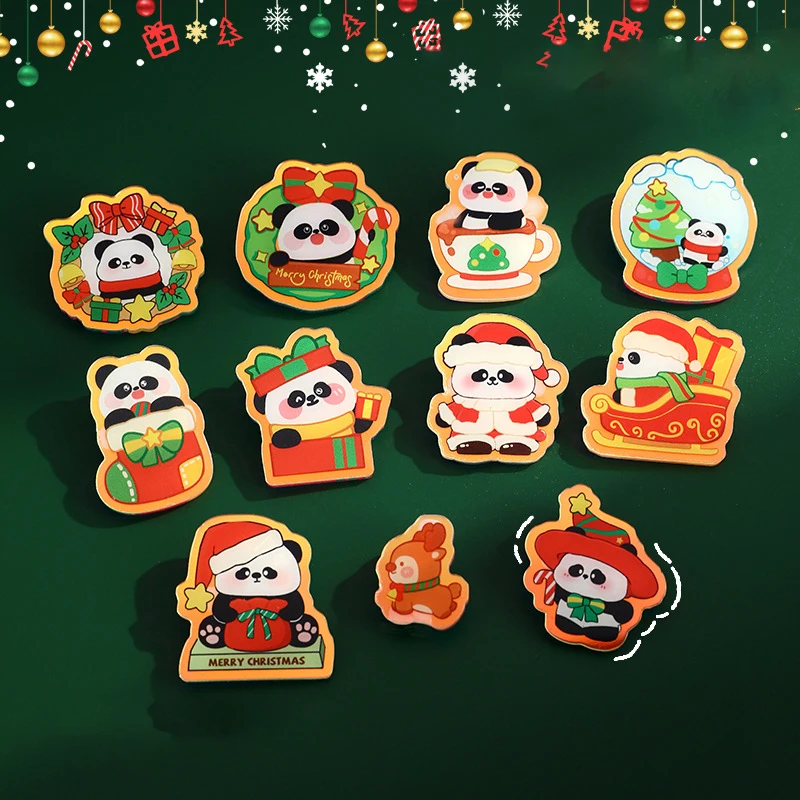 Милая мультяшная рождественская брошь с пандой креативный значок модные булавки