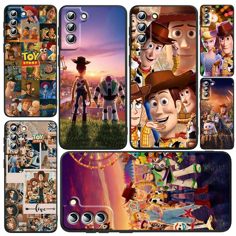 

Disney Toy Story Cartoon Phone Case For Samsung Galaxy S23 S22 S21 S20 FE Ultra Pro Lite S10 S10E S9 Plus 5G Black Funda