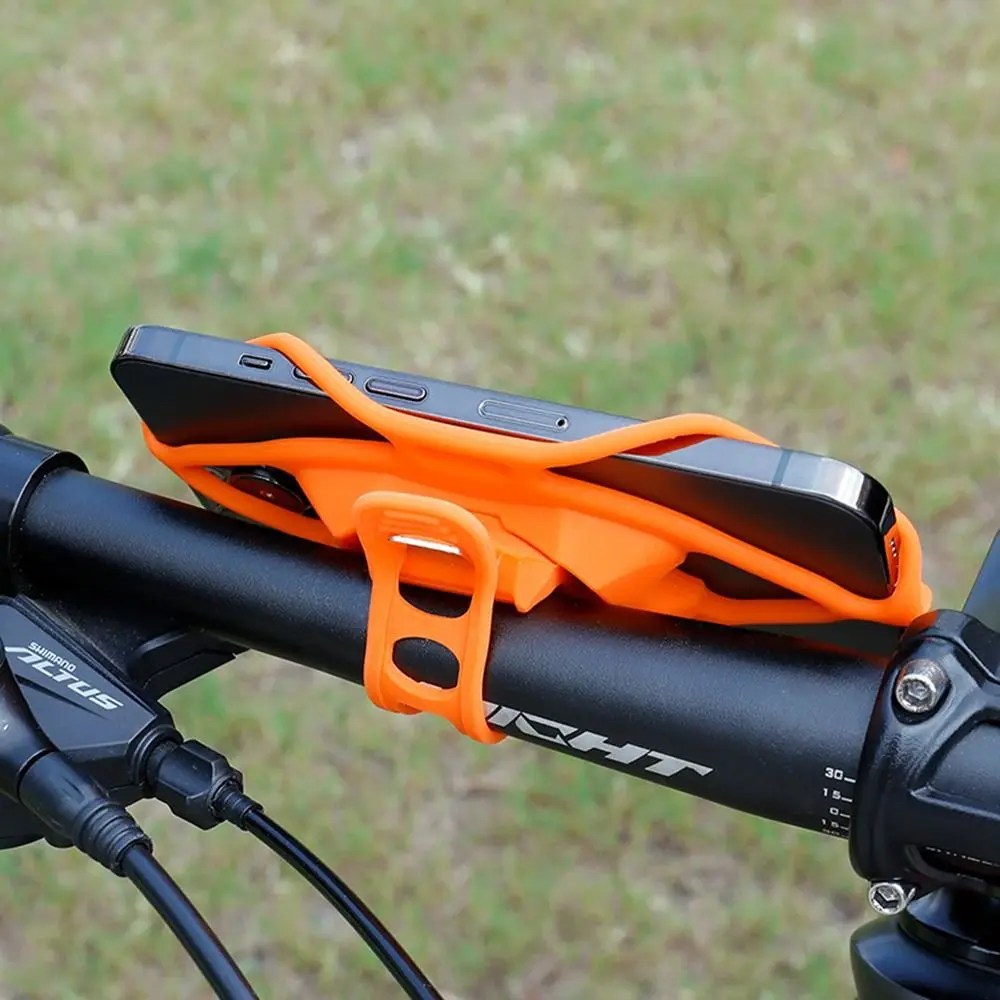 

Универсальный велосипедный держатель для телефона, новая вращающаяся противоскользящая подставка, силиконовый амортизирующий мобильный кронштейн GPS для велосипеда