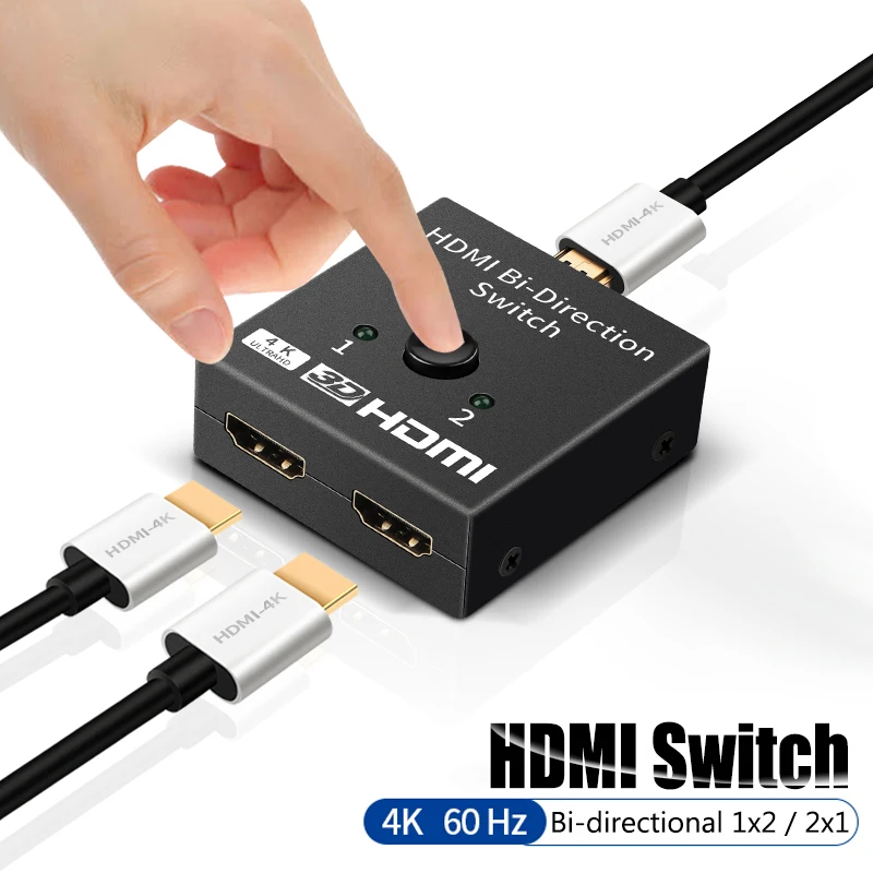 

4K HDMI Switch 2 Ports Bi-directioDCP Splitter Supports Ultra For PS4 Xbox HDTV Switcher Adapternal HDMI Switcher HD 4K 3D HDR H