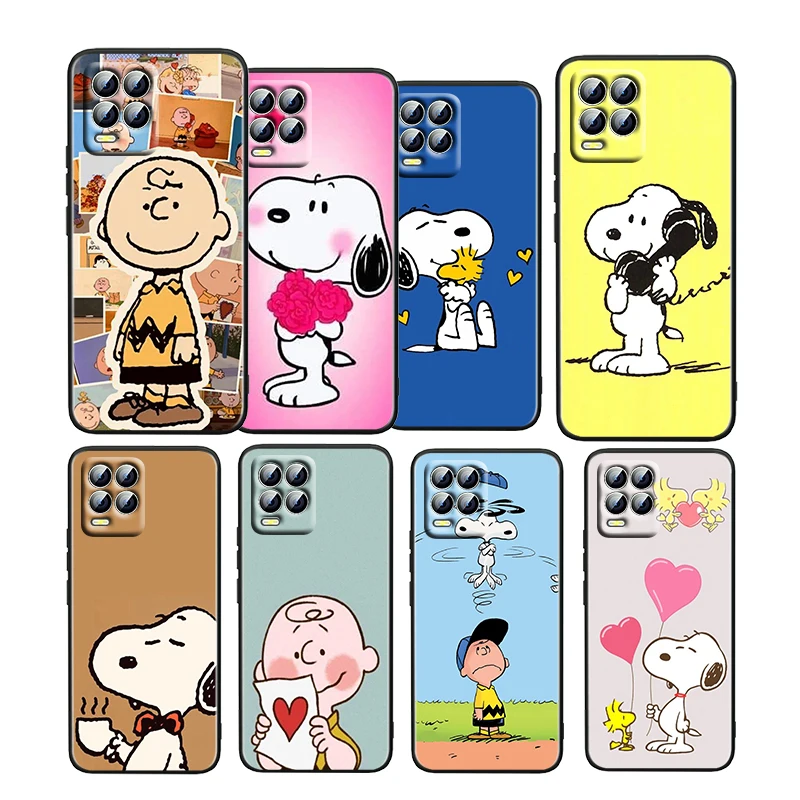 

Cartoon Dog Cute Snoopy For OPPO Realme GT Neo Master Edition 9i 8 7 Pro C21S Narzo 30 TPU Soft Silicone Black Phone Case Cover