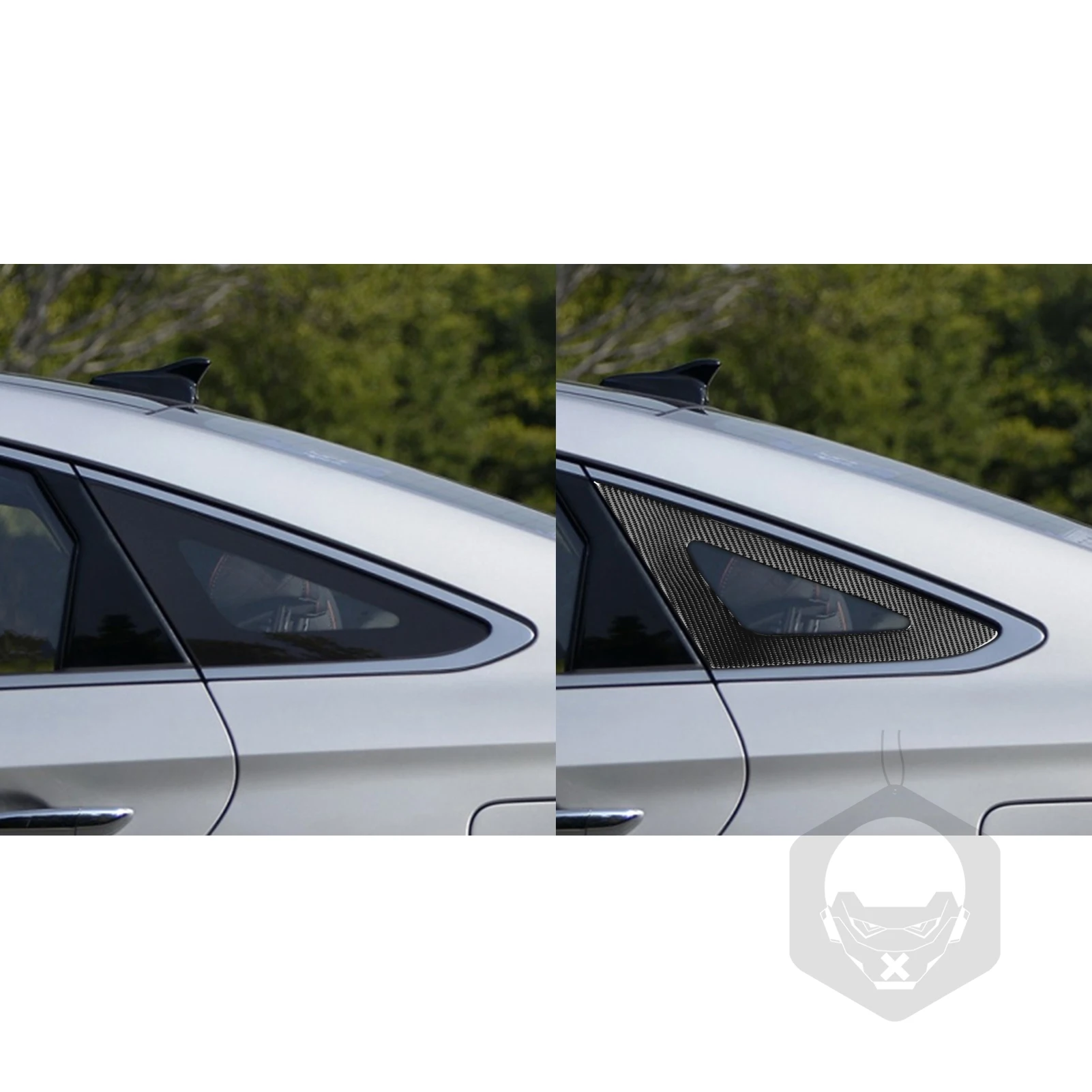 Для Hyundai Sonata 9 2015 2016 2017 треугольная отделка заднего окна наклейка из настоящего