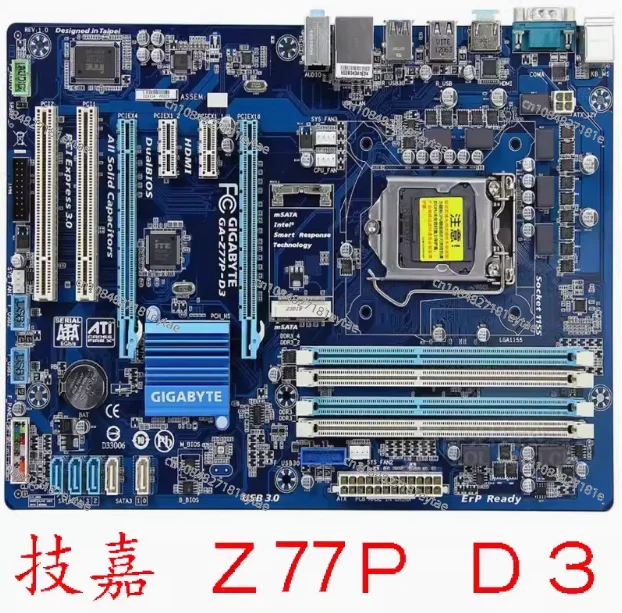 Оригинальная б/у настольная материнская плата Z77 Socket LGA 1155 i3 i5 i7 DDR3 32G ATX UEFI BIOS