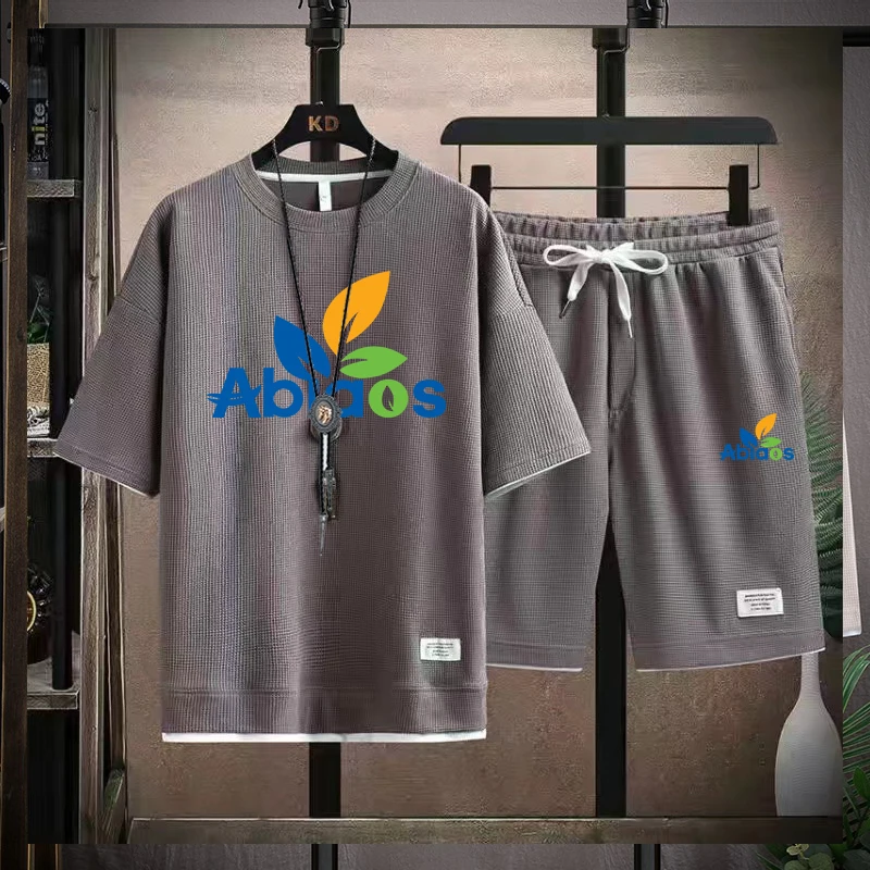 2023 Summer Brand Fashion Casual Men's Short Sleeve T-Shirt Shorts Suit Basketball Football Sports Street Breathable 2-Piece Set