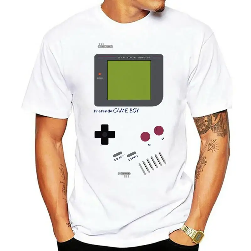 

Pretendo Game Boy винтажная ручная видеоигра пародия вдохновленная графическая футболка Летняя футболка с круглым вырезом Бесплатная доставка де...